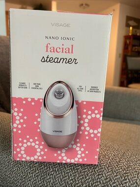 Sage Pink and White Visage Nano Ionic Facial Steamer with Rose-Gold Trim
